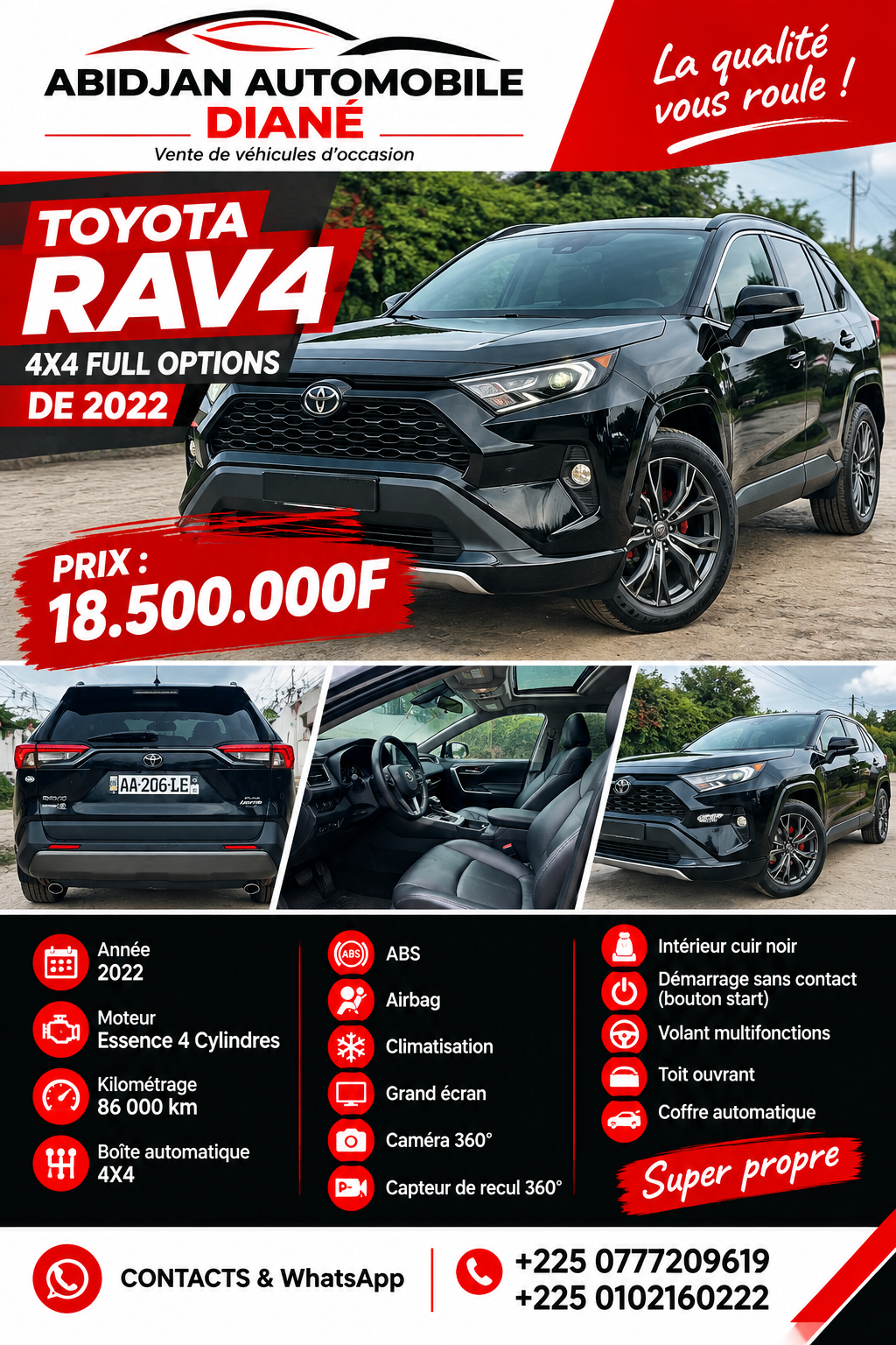 18.500.000F TOYOTA RAV4 4X4 FULL OPTIONS DE 2022