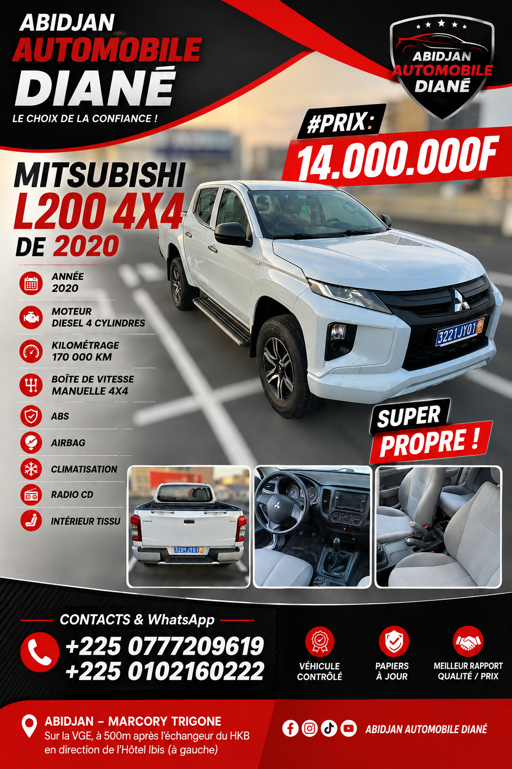 14.000.000F MITSUBISHI L200 4X4 DE 2020