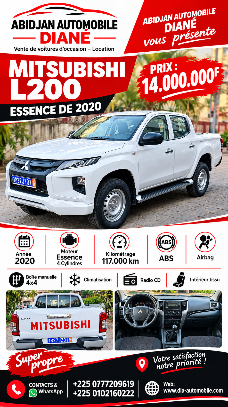 14.000.000F MITSUBISHI L200 ESSENCE DE 2020