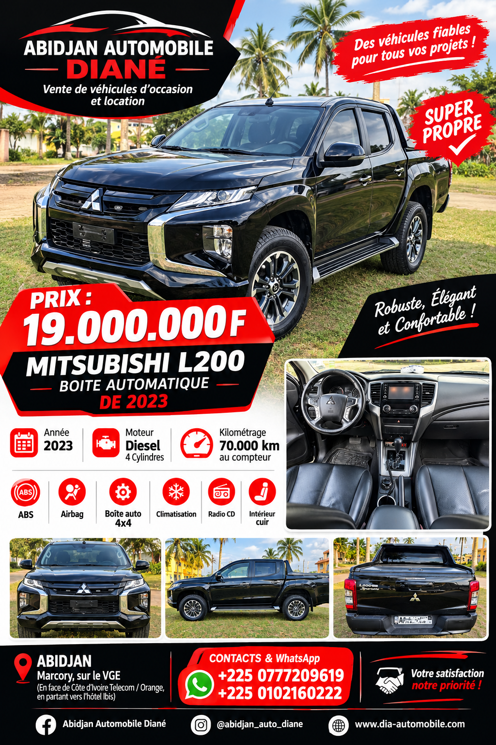 19.000.000F MITSUBISHI L200 BOITE AUTOMATIQUE DE 2023