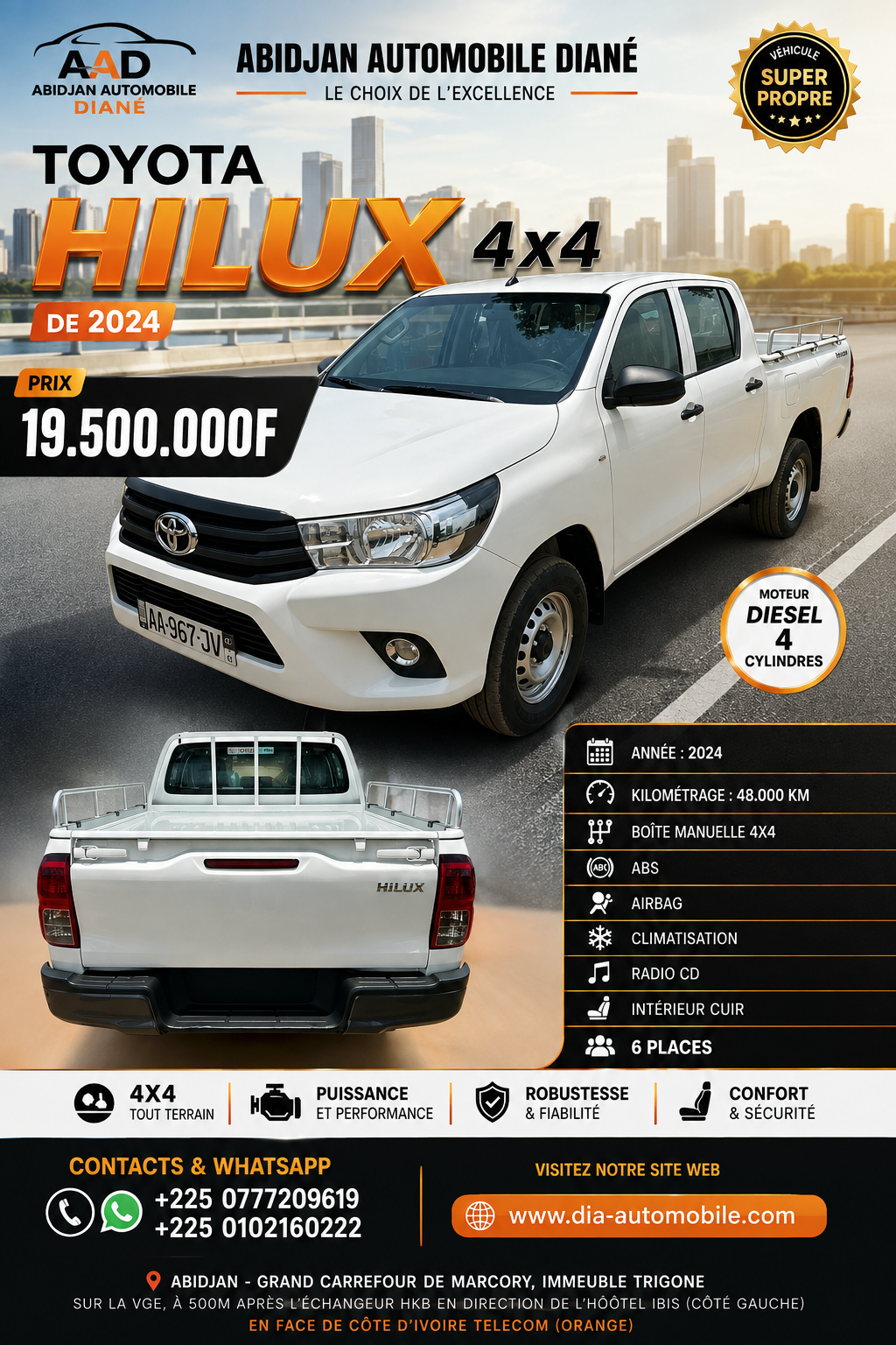 19.500.000F TOYOTA HILUX 4X4 DE 2024