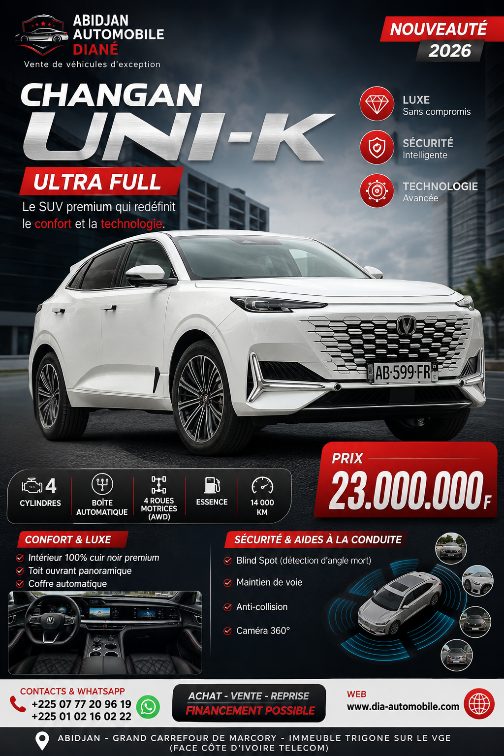23.000.000F CHANGAN UNI-K 2026 – ULTRA FULL
