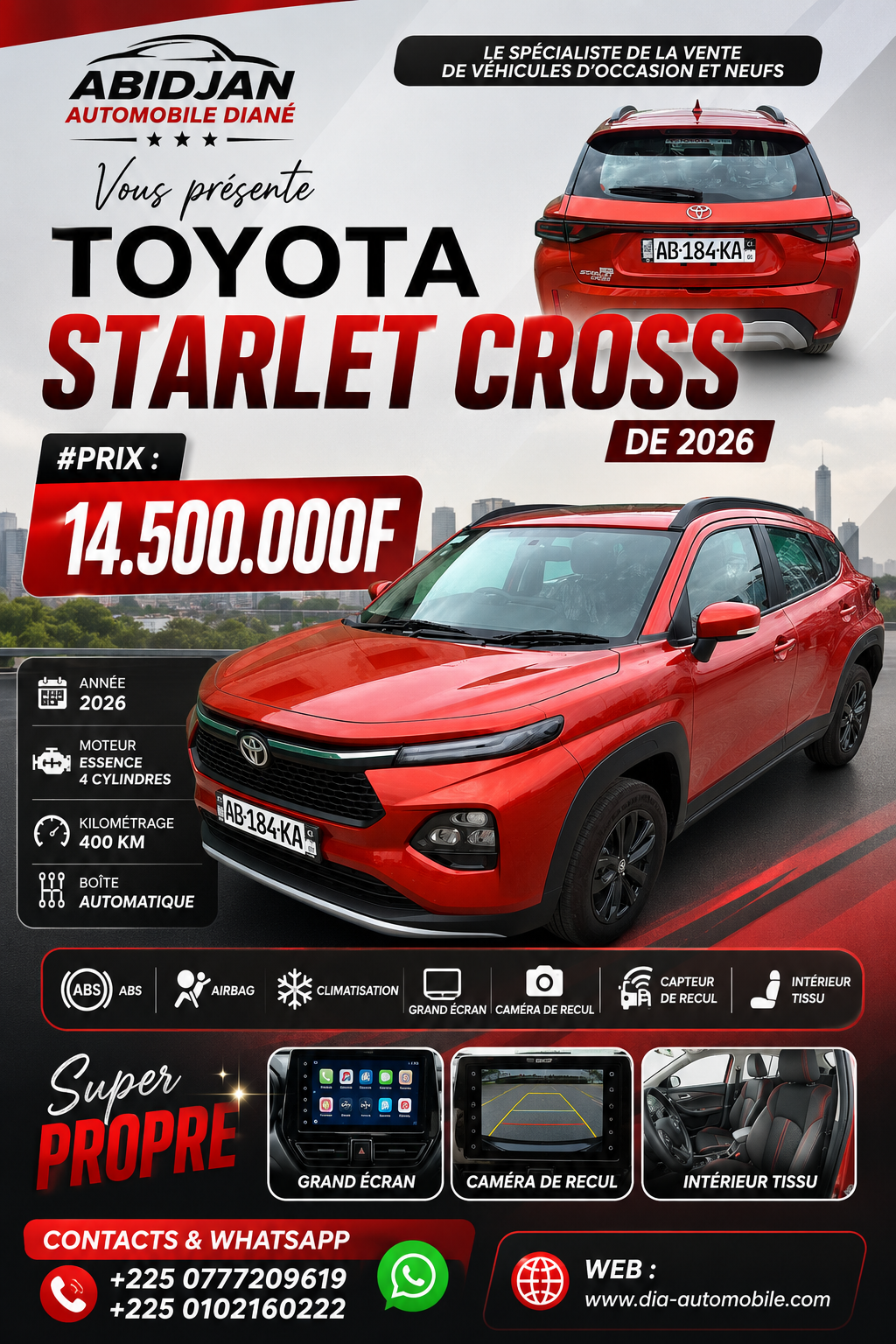 14.500.000F TOYOTA STARLET CROSS FULL OPTIONS DE 2026